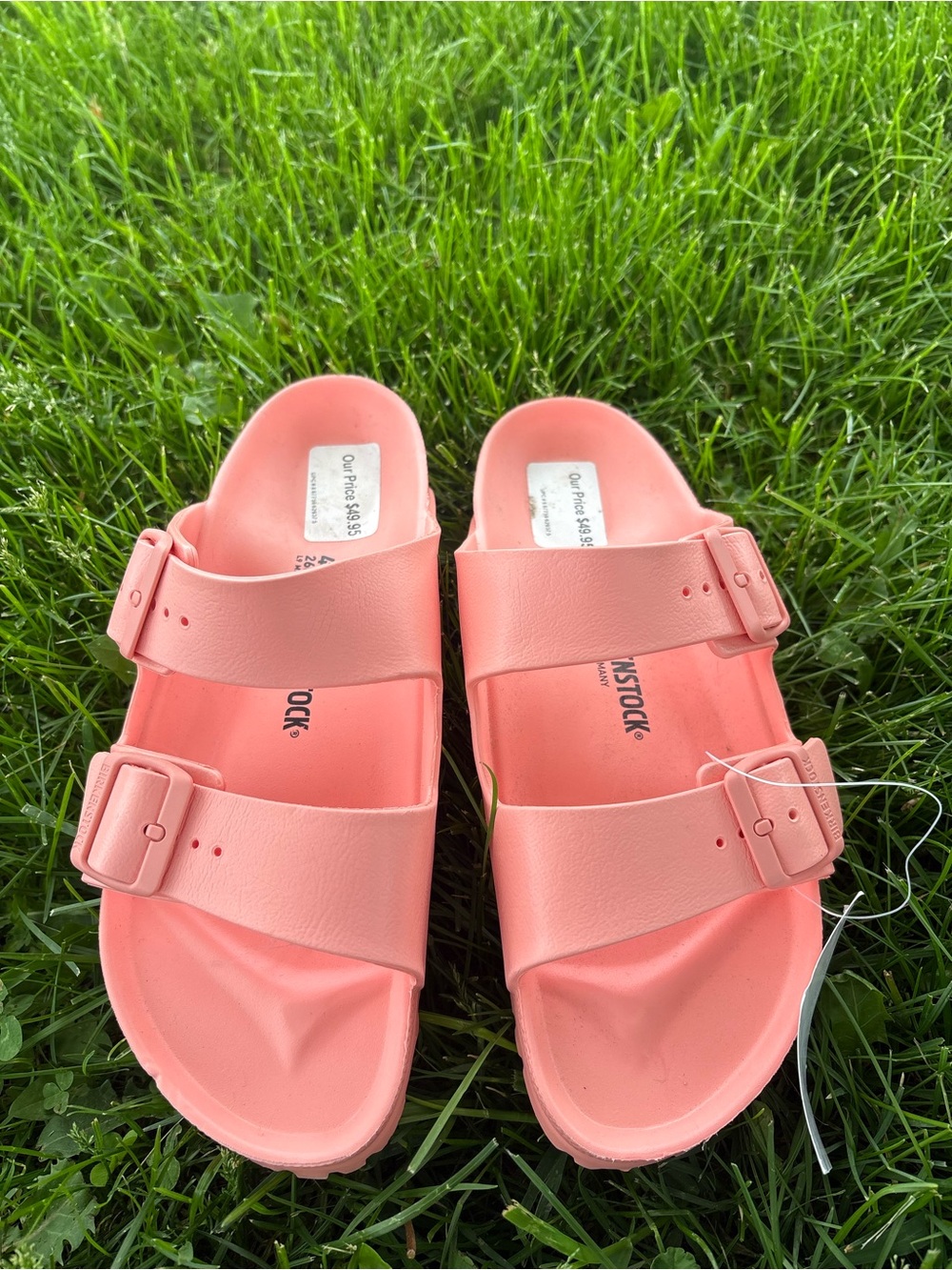 Birkenstock Coral Two-Strap EVA Slide Sandals NEW 40 9-9.5 - Picture 2 of 4